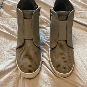 Grey Wedge Bootie Sneakers